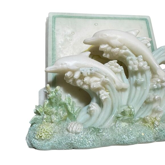 Dolphin Coaster Set Vintage Decor Coastal - Picture 2 of 9